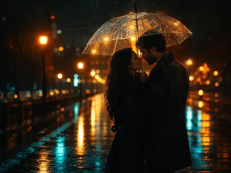 短剧网站专题《雨夜心动计划》封面，都市情感